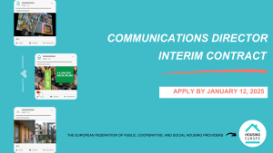 Wanted: Housing Europe Communications Director (interim contract)